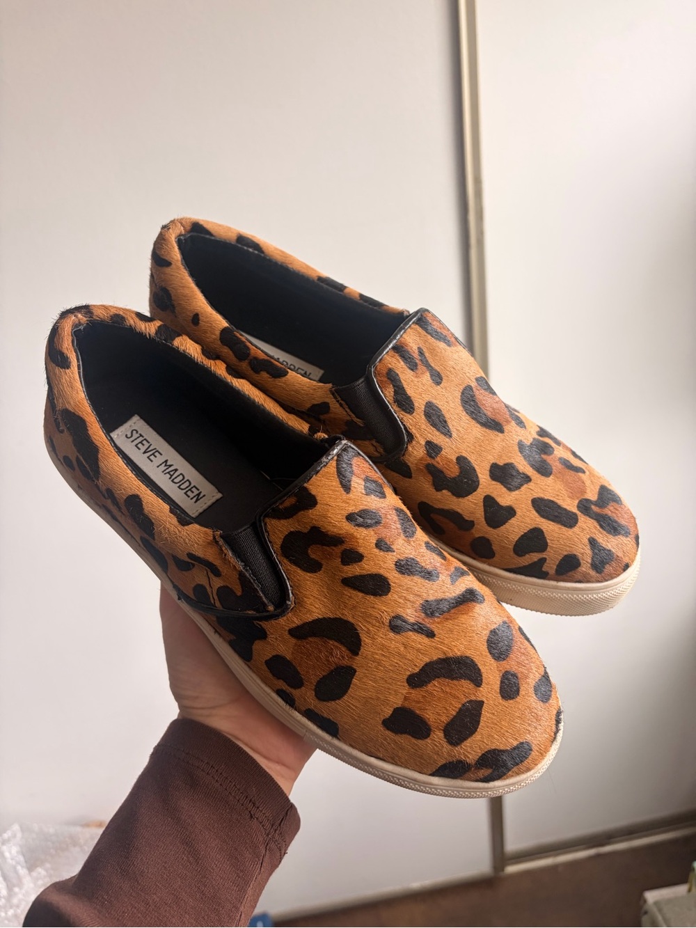 Steve Madden Cheetah Animal Print Co-Hair Slipons